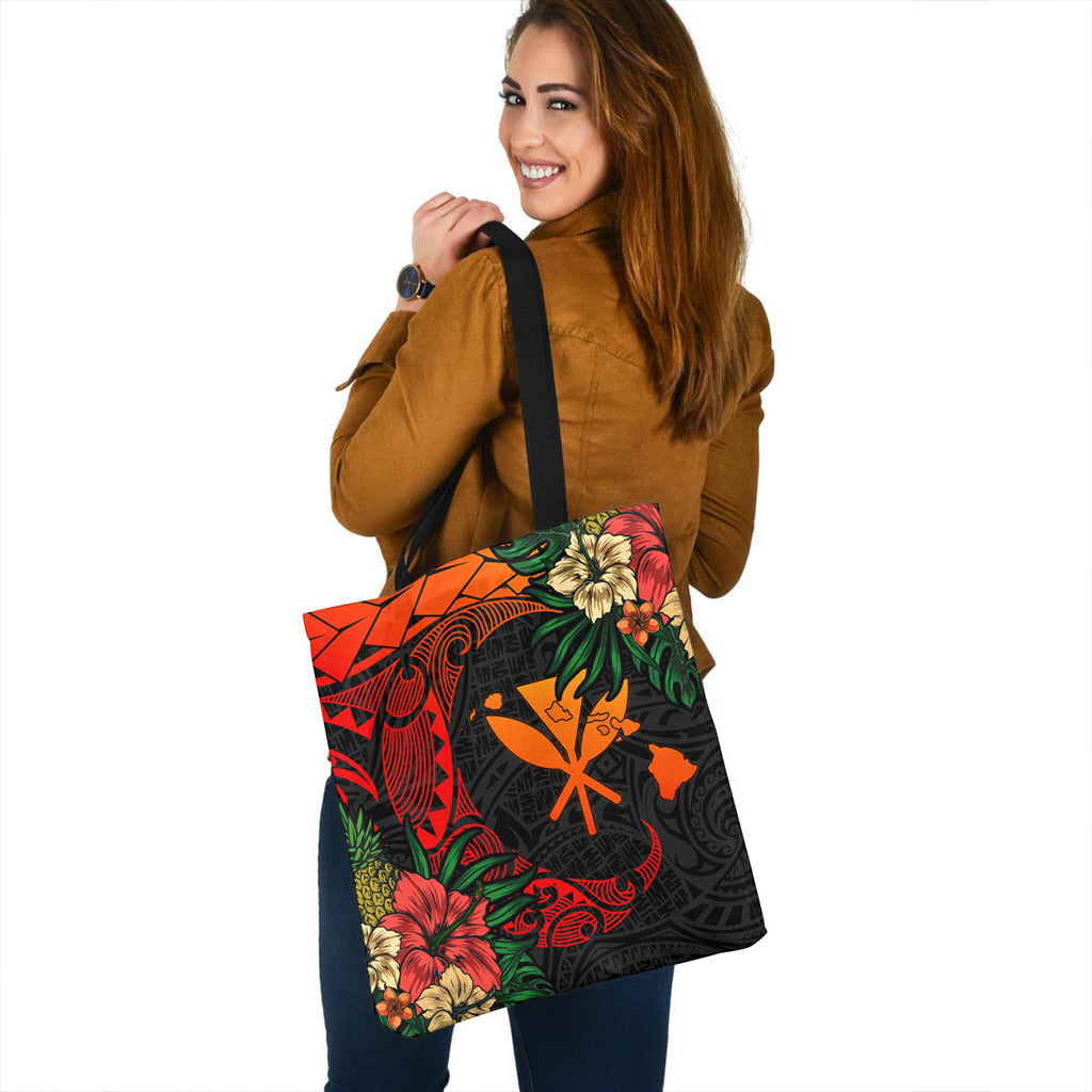 Hawaii Tote Bag Polynesian Turtle Tropical