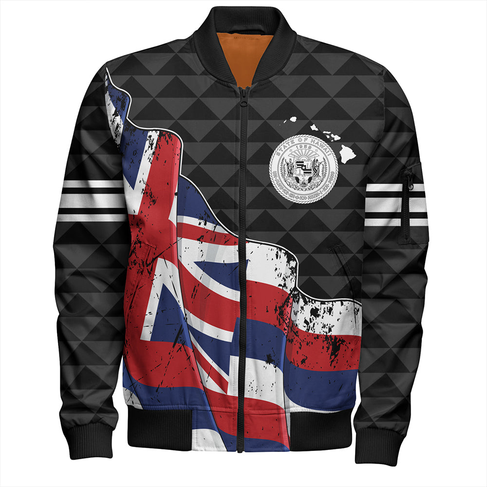 Hawaii Bomber Jacket Flag Alohawaii Kakau Pattern
