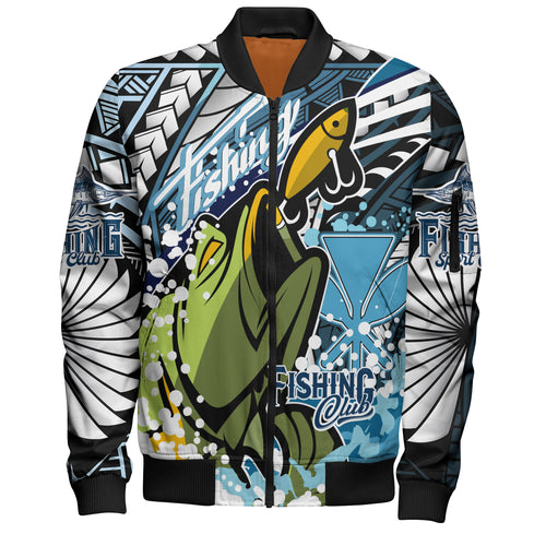 Hawaii Bomber Jacket Custom Polynesian Fishing Club Tribal Style