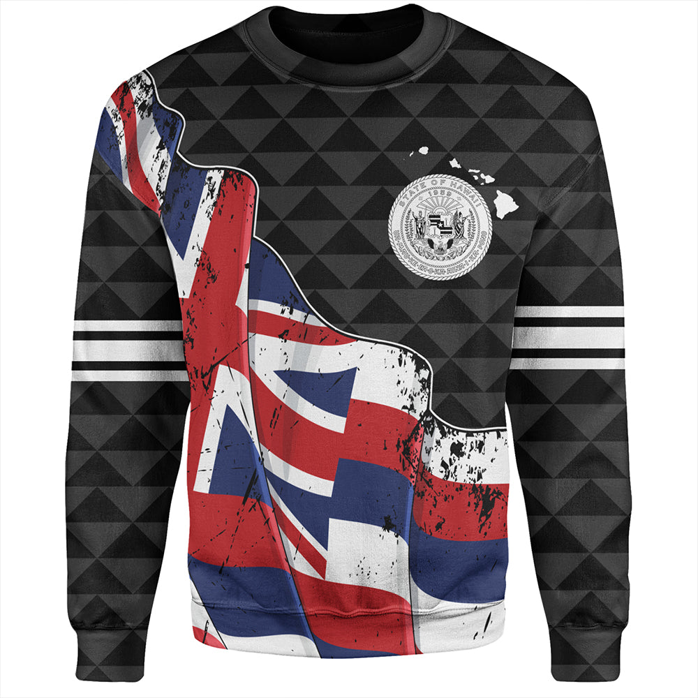 Hawaii Sweatshirt Flag Alohawaii Kakau Pattern