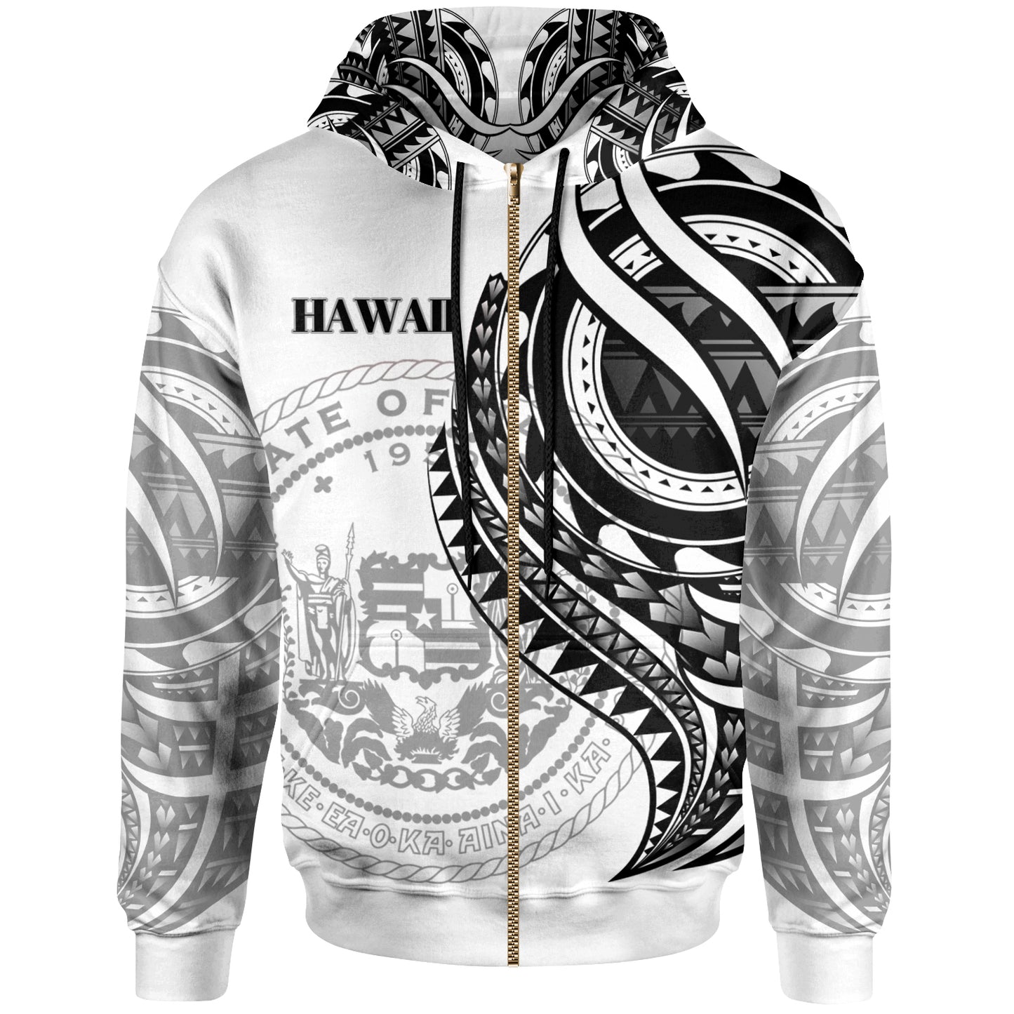 Hawaii Hoodie - Black Polynesian Patterns Best Hawaii Ever