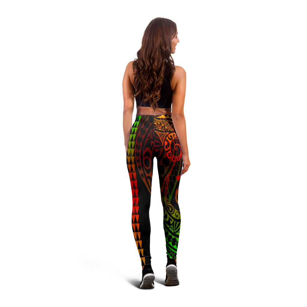 Hawaii Legging Hawaiian Map Kakau Style Reggae