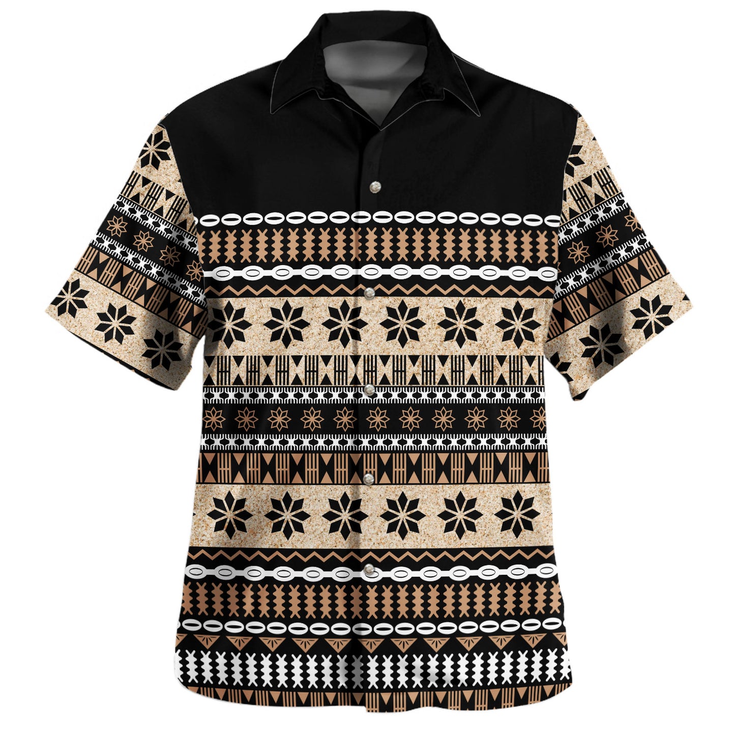 Fiji Combo Puletasi And Shirt Masi Tapa Flower Print