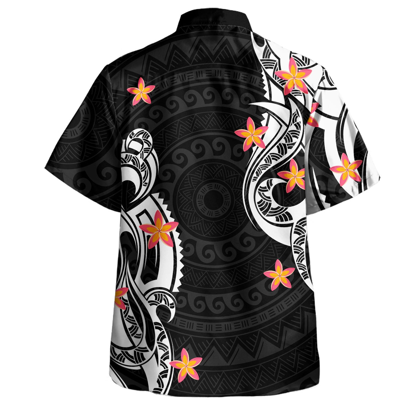 Hawaii Polynesian Combo Dress And Shirt Black White Polynesia Plumeria Floral Island Style