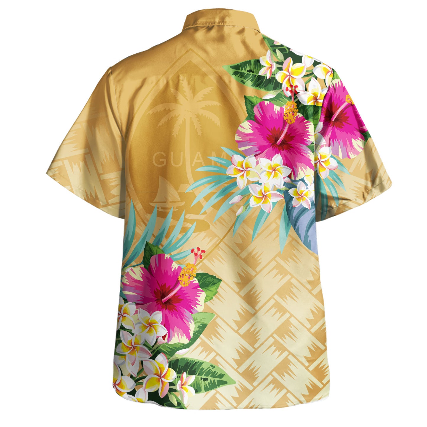 Guam Hawaiian Shirt Lauhala Pattern Hibiscus Island Pride