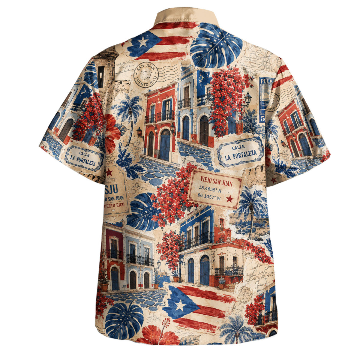 Puerto Rico Hawaiian Shirt Old San Juan Vintage Postcard