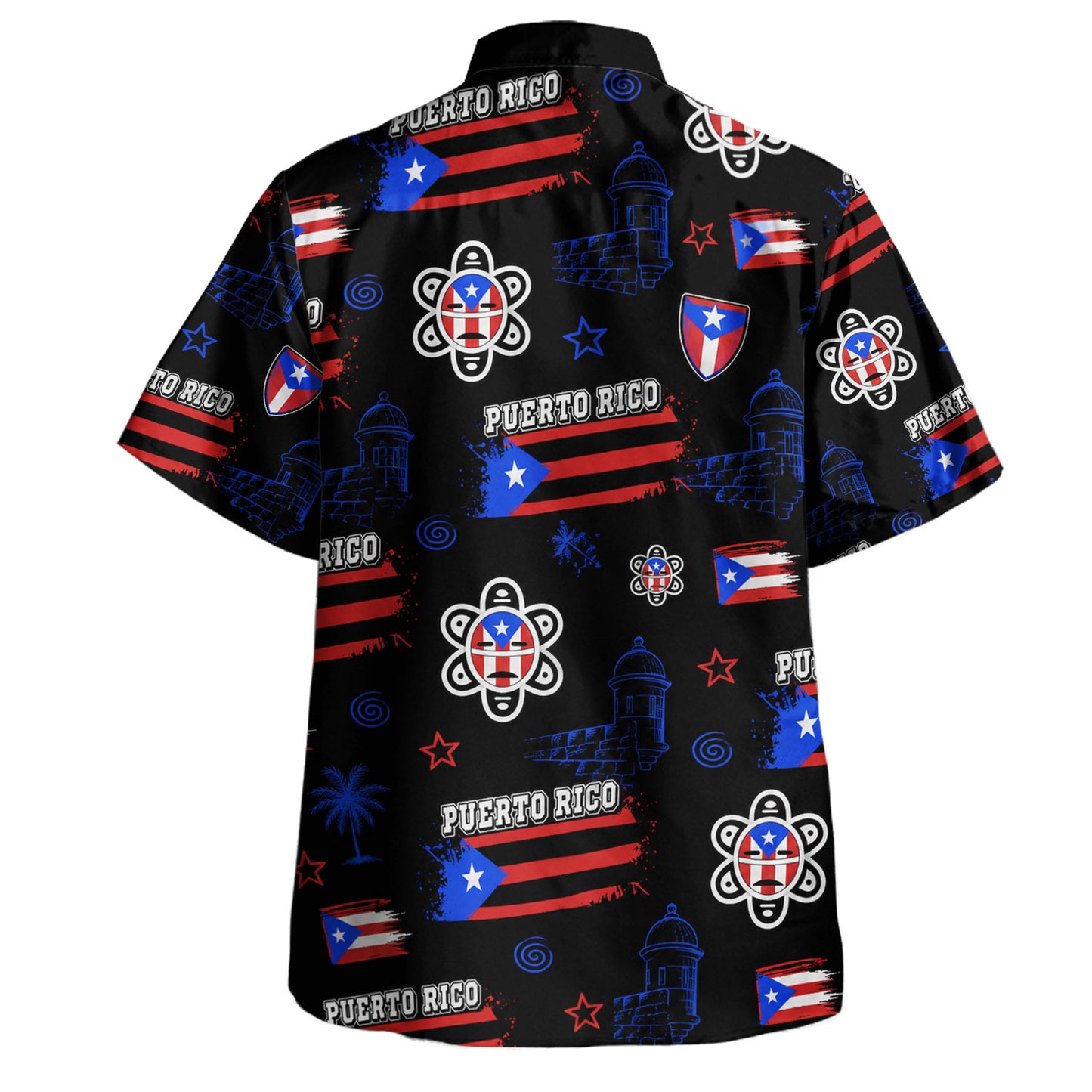 Puerto Rico Hawaiian Shirt Taino Flag El Morro Street Art