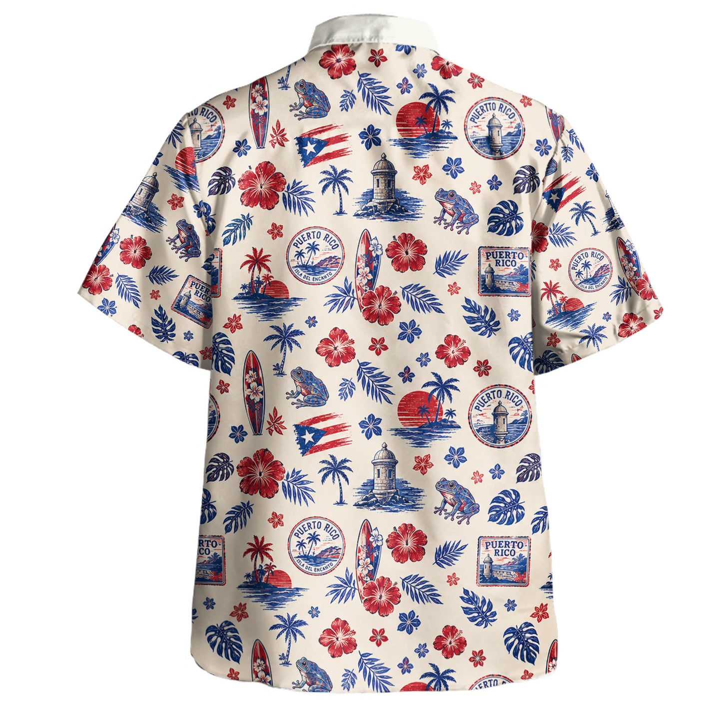 Puerto Rico Hawaiian Shirt Coqui Surf Vintage Island Icons