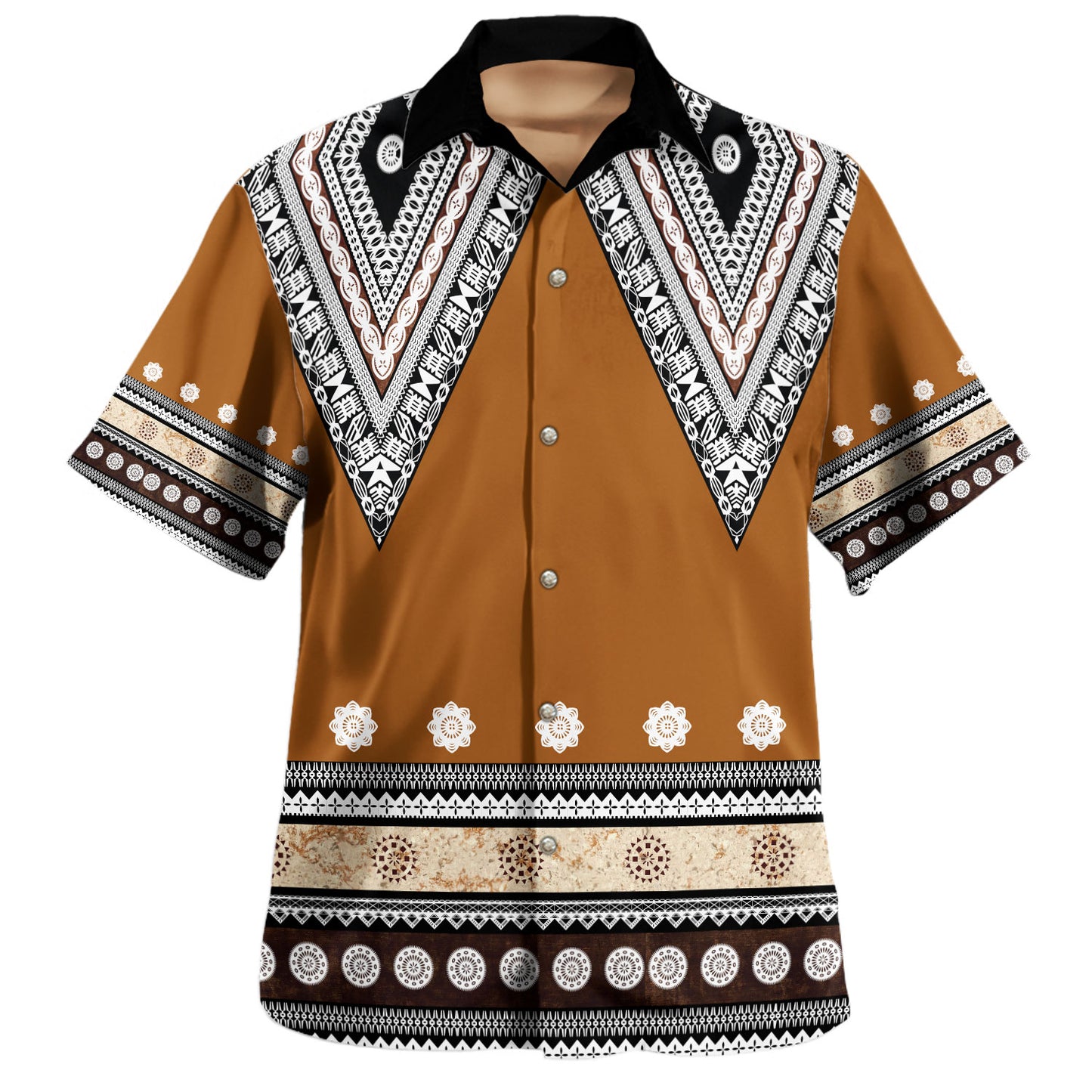 Vanuatu Hawaiian Shirt Tribal Pattern Flag Grunge