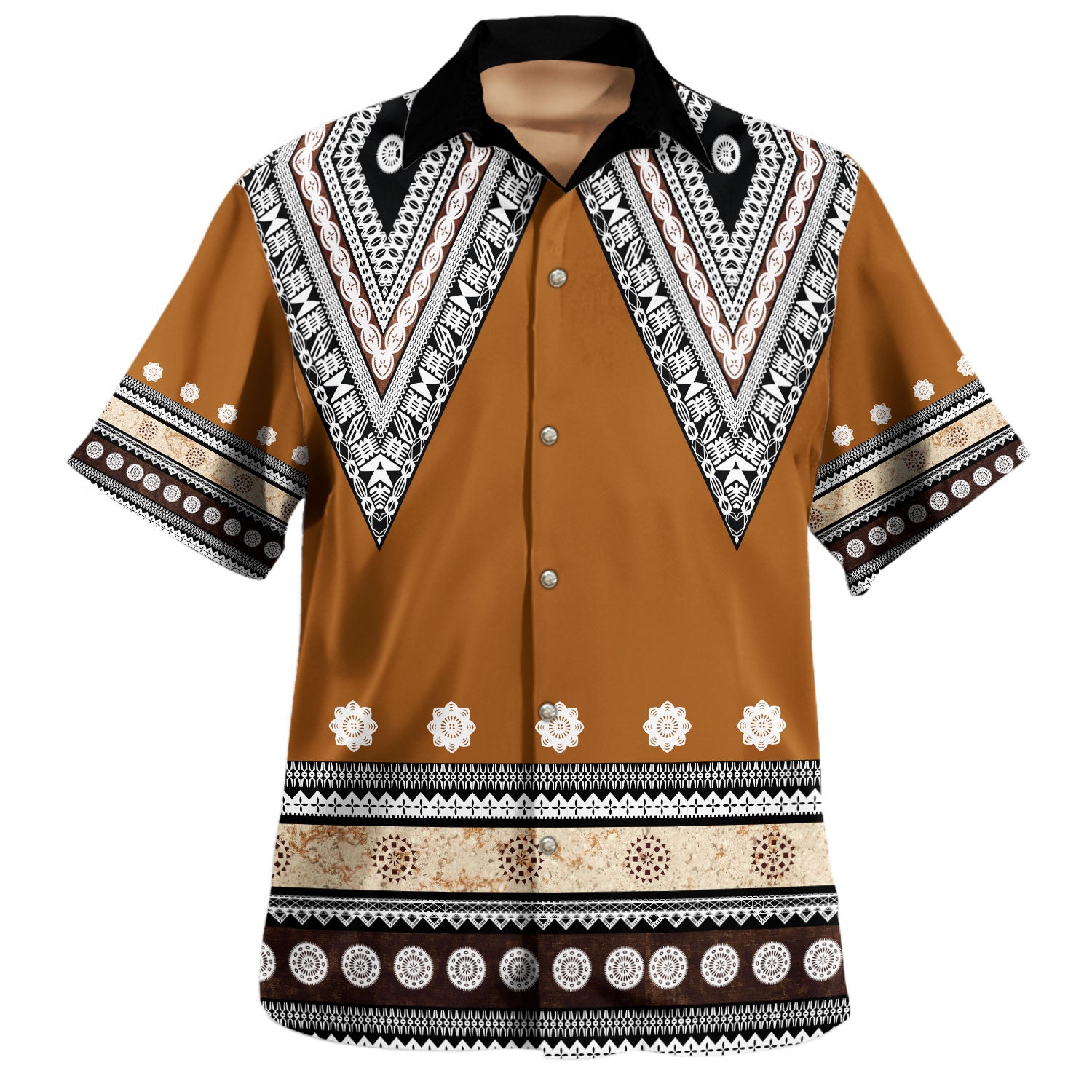 Vanuatu Hawaiian Shirt Tribal Pattern Flag Grunge