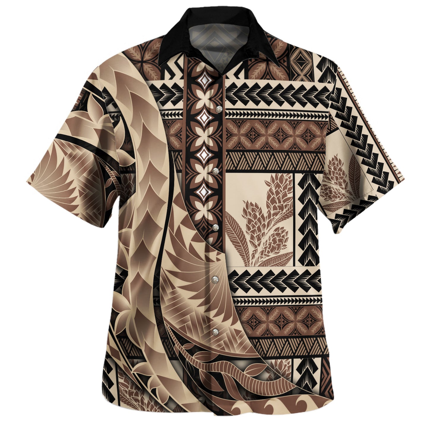 Samoa Combo Puletasi And Shirt Siapo With Polynesia Pattern