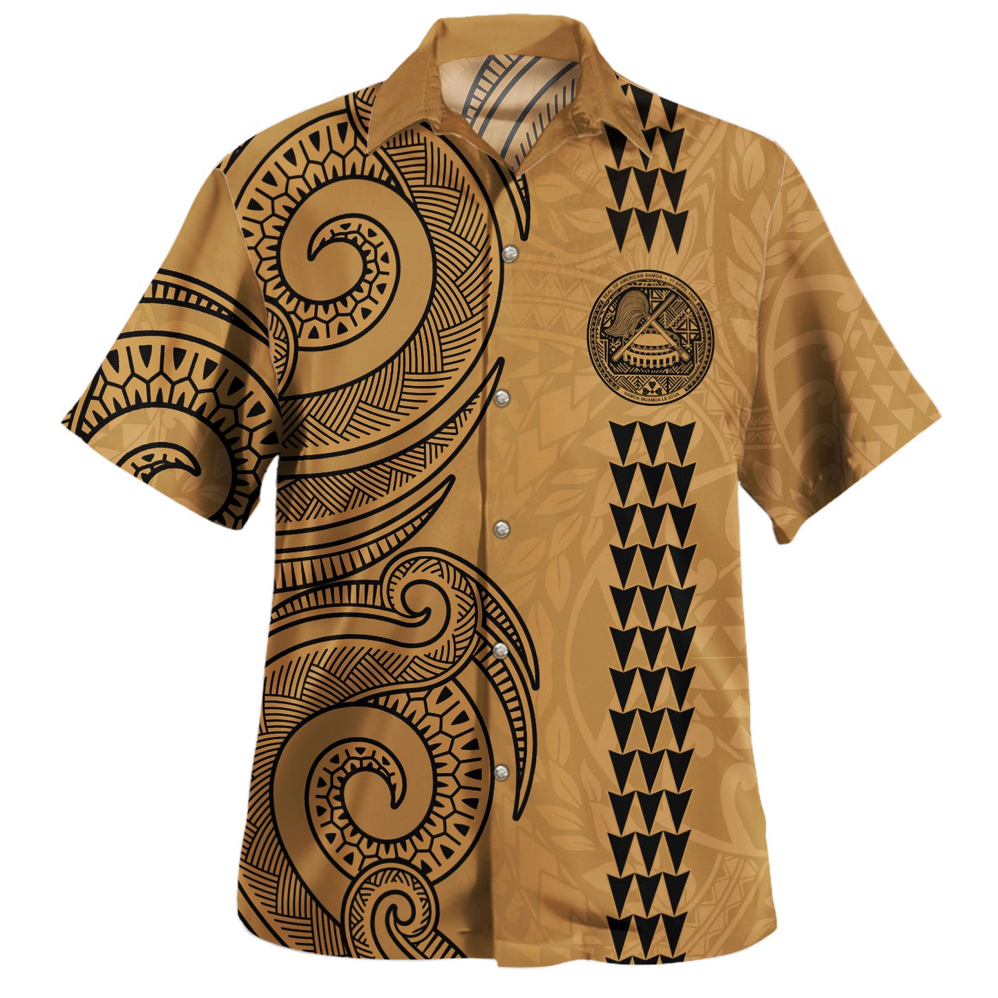 American Samoa Combo Dress And Shirt Polynesia Tattoo Pattern