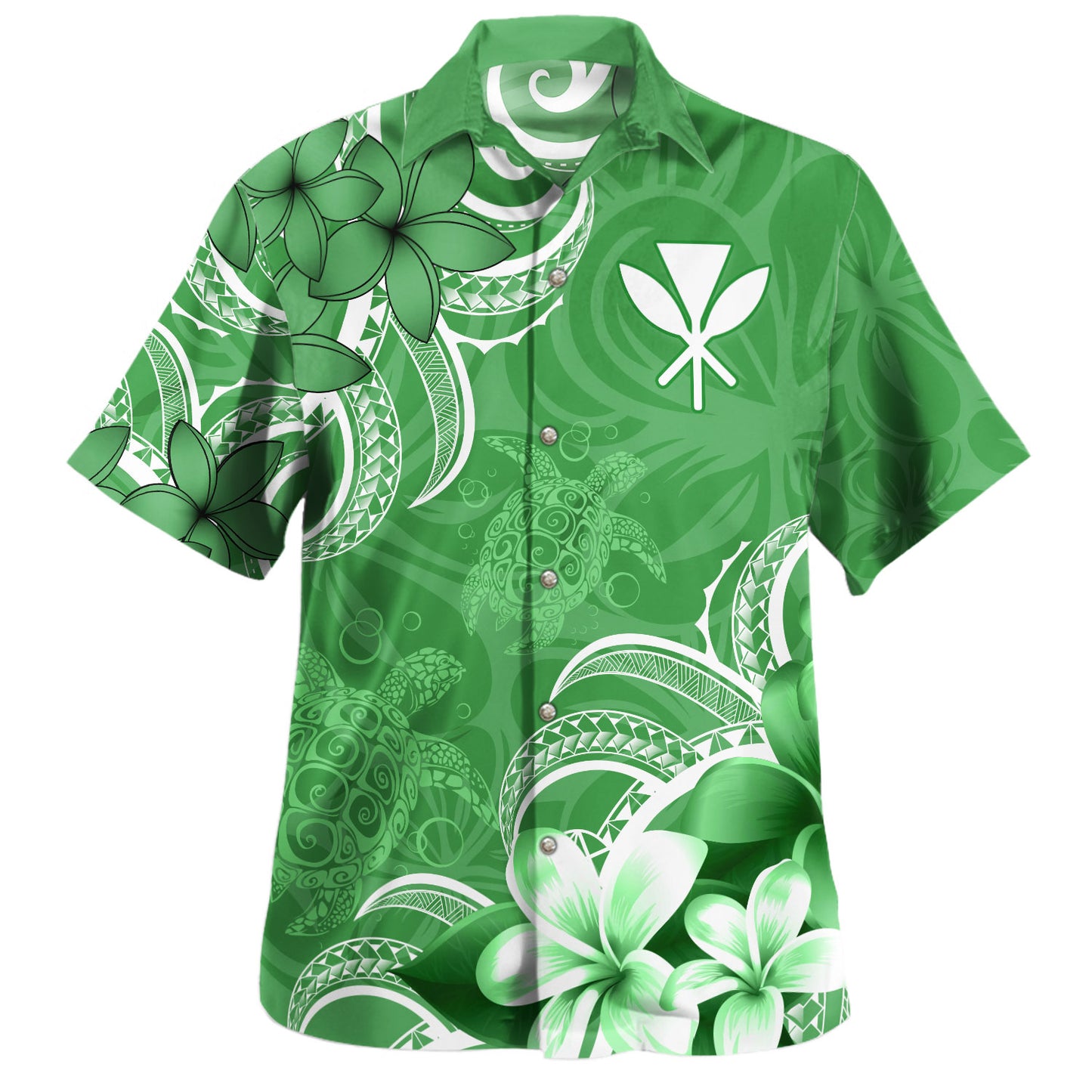Hawaii Hawaiian Shirt Kanaka Maoli Turtle Plumeria Tribal Style