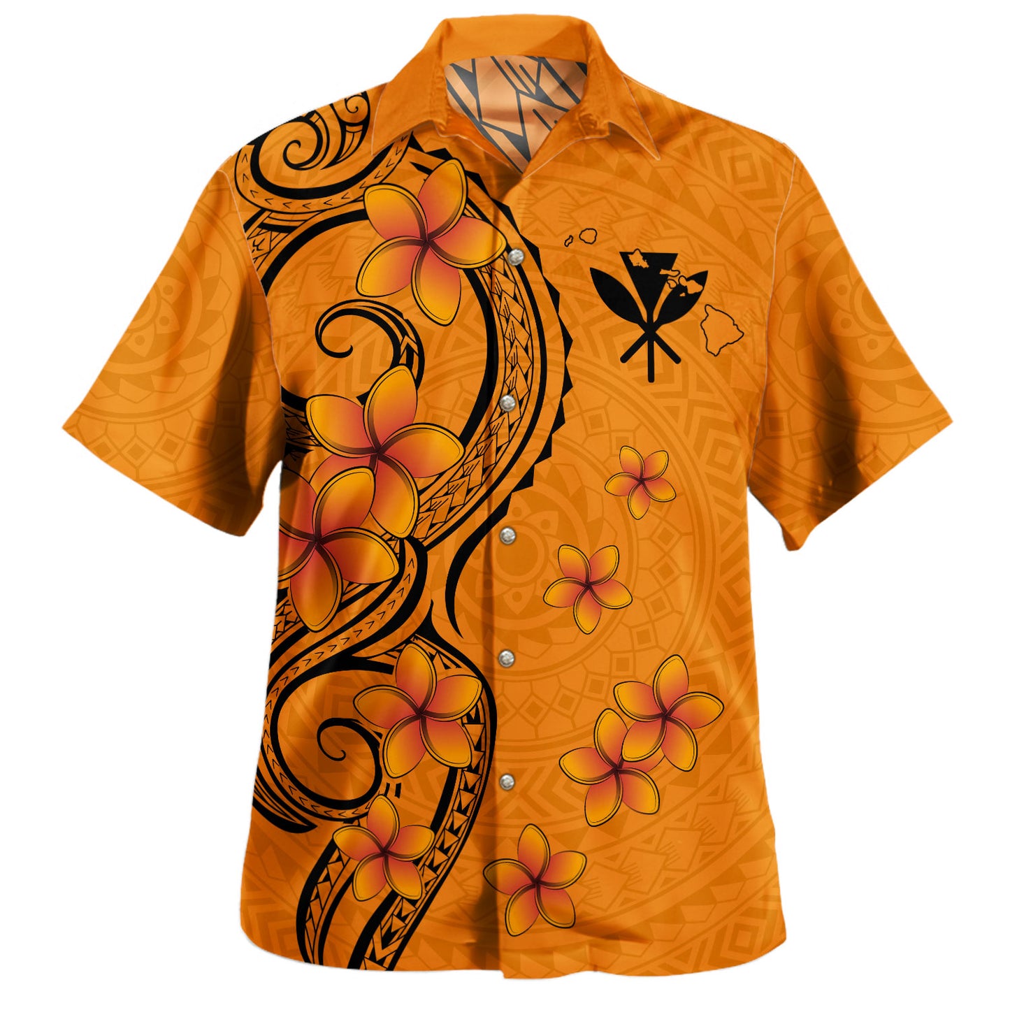 Hawaii Combo Dress And Shirt Tribal Tattoo Polynesia Plumeria Flower