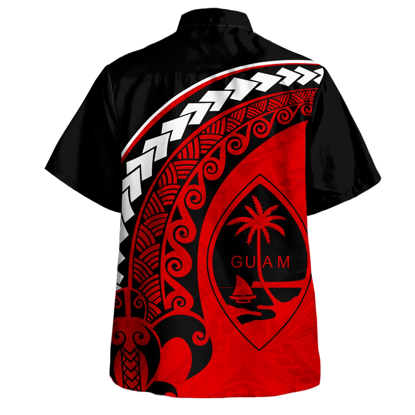 Guam Hawaiian Shirt Turtle Polynesian Tribal Coat Of Arms