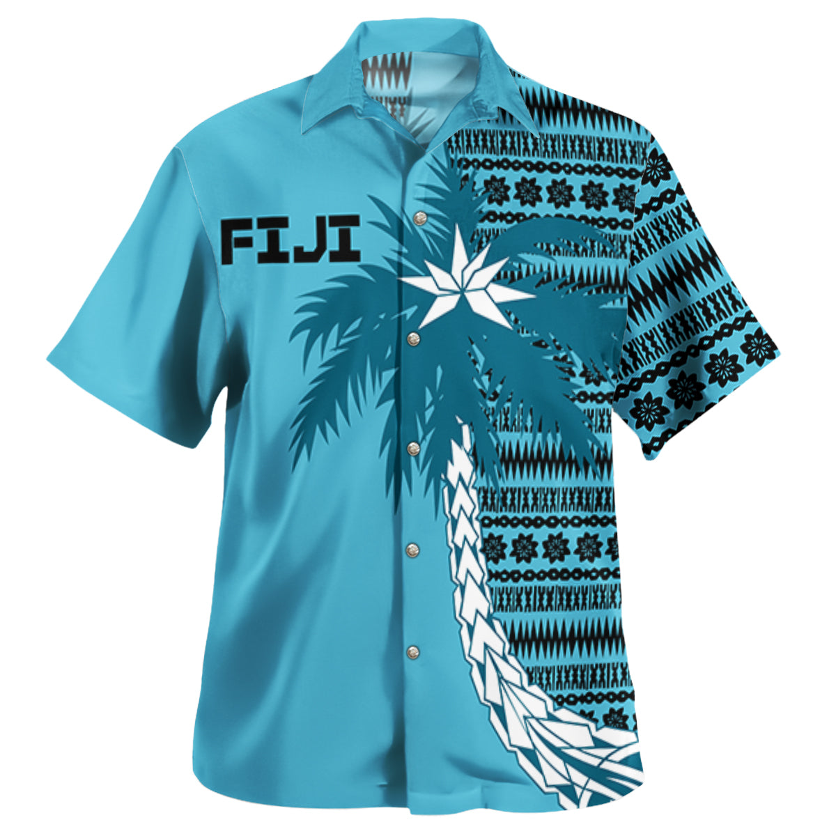 Fiji Hawaiian Shirt Fiji Bula Style Plumeria Flower