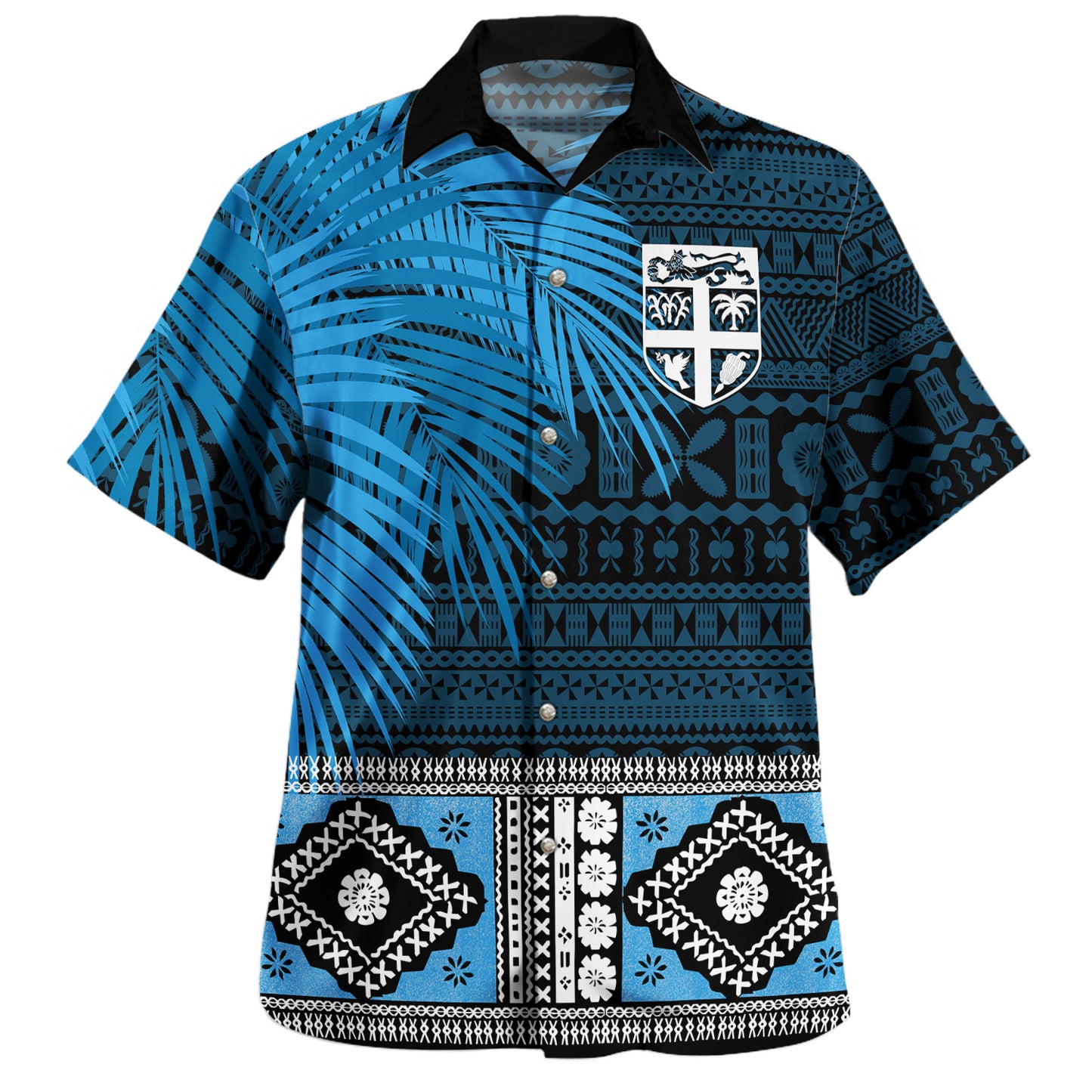 Fiji Combo Dress And Shirt Coat Of Arms Bula Special Fabric Leaves