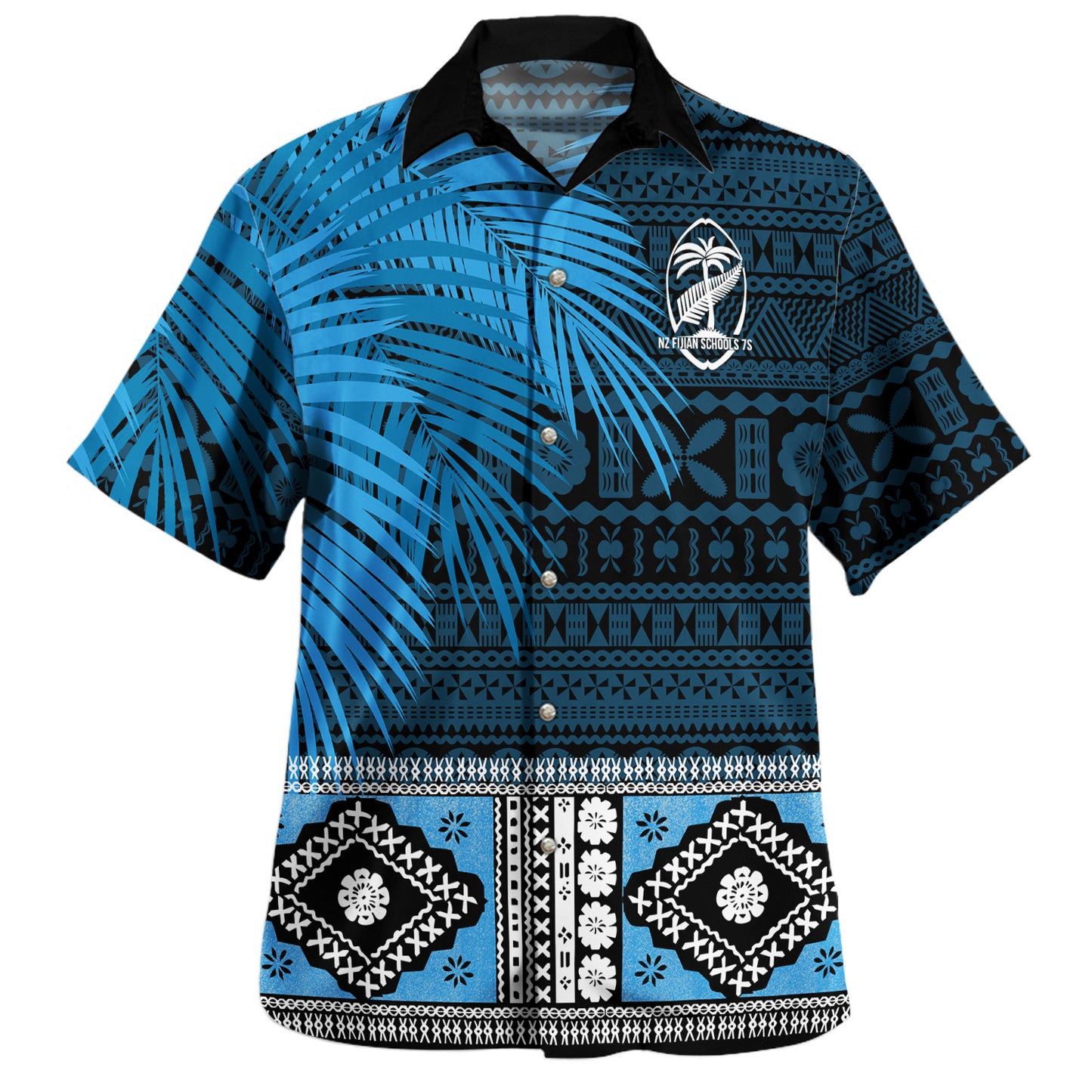 Fiji Hawaiian Shirt Flag With Coconut Black Style