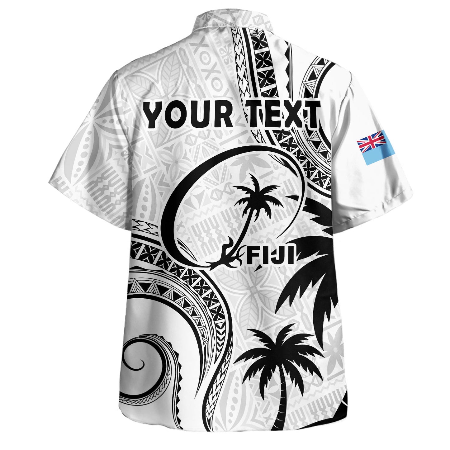 Fiji Hawaiian Shirt Custom Flying Fijians Ocean Wave Masi Tribal Style