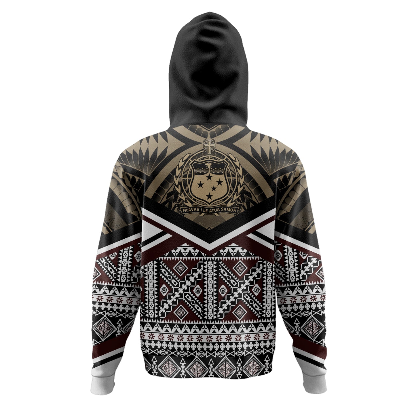 Samoa Hoodie - Samoa Masi Dobby Coat Of Arms Hoodie