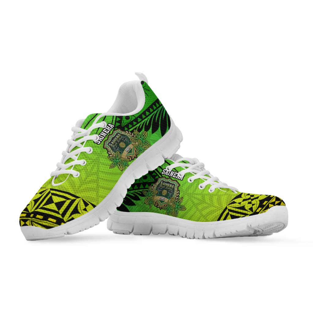 Tonga Sneakers - Saineha High School with Tonga Patterns and Polynesian Culture