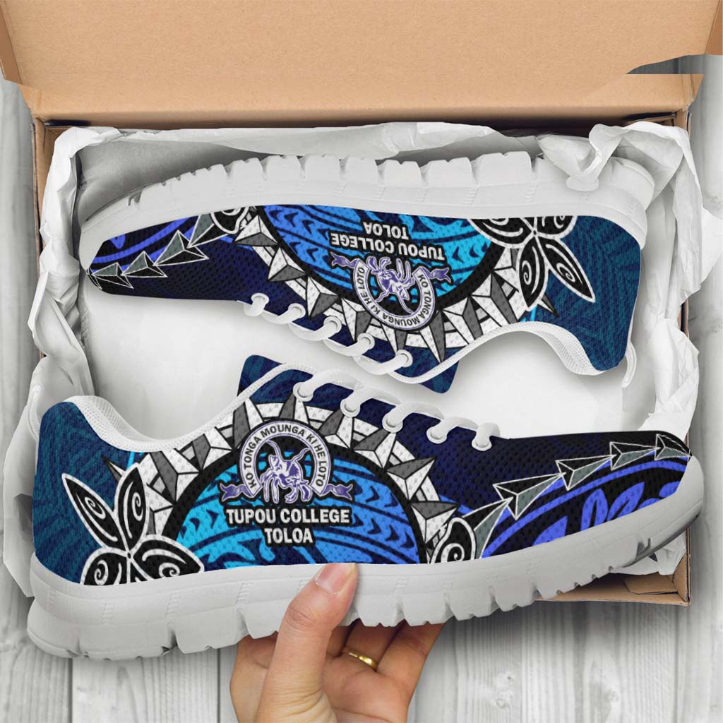 Tonga Sneakers - Tupou College Polynesian Tonga Pattern with Flower