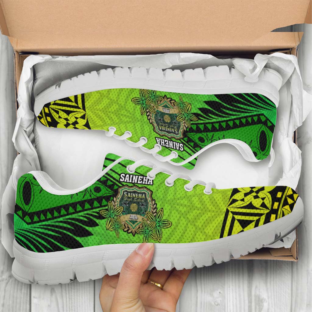 Tonga Sneakers - Saineha High School with Tonga Patterns and Polynesian Culture