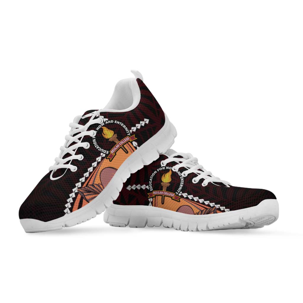Tonga Sneakers - Beulah College Polynesian Pattern with Flower Tribal