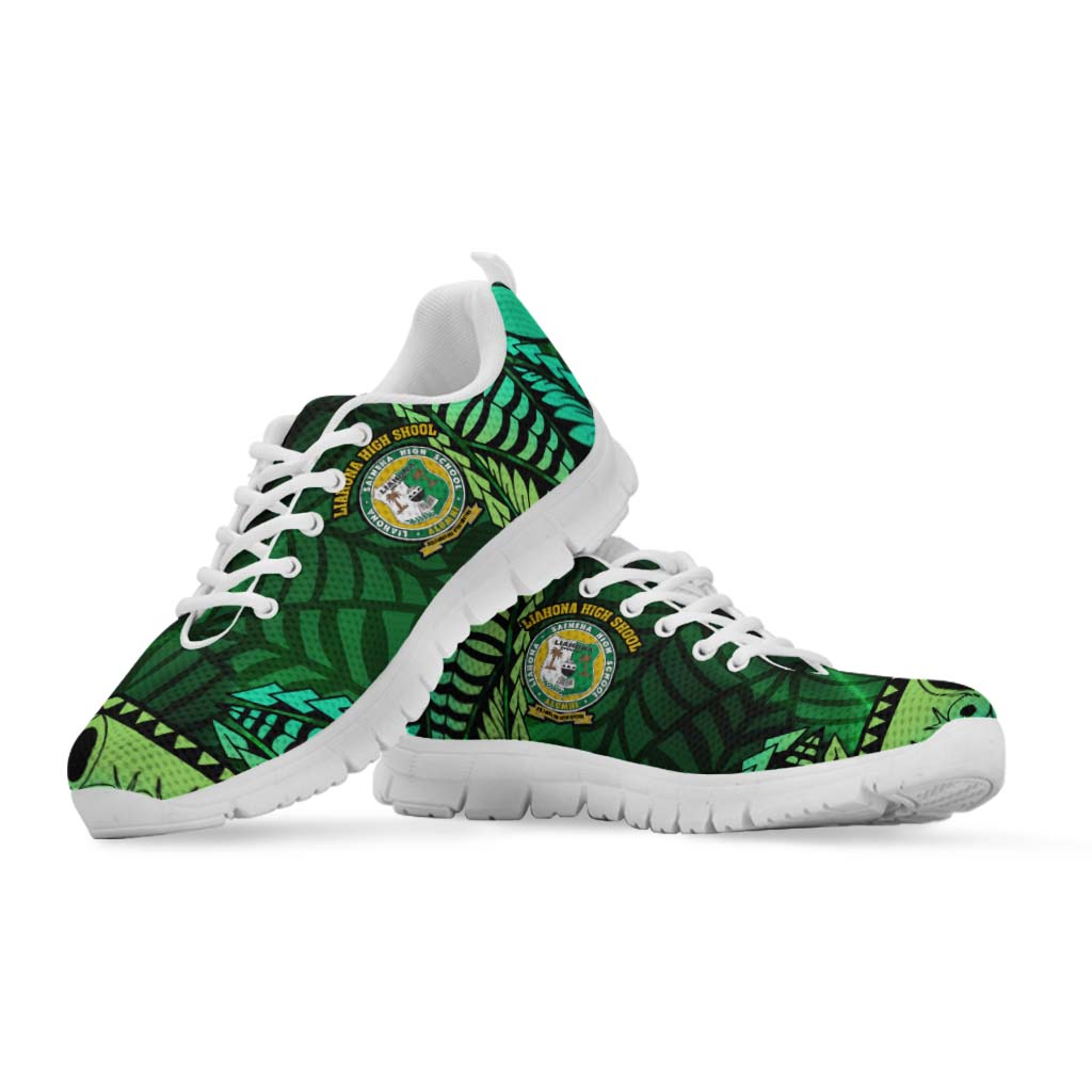 Tonga Sneakers - Liahona High Shool with Tonga Patterns with Green Effect