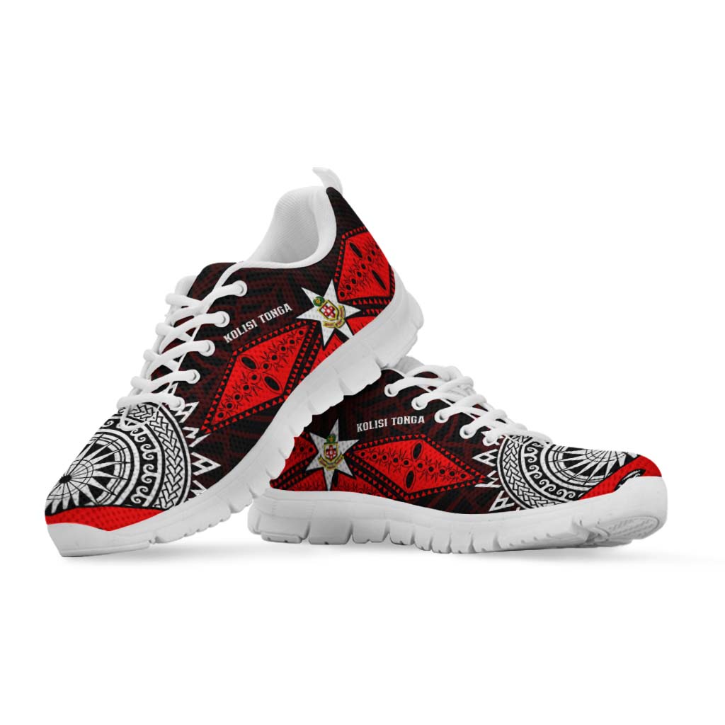 Tonga Sneakers - Kolisi Tonga High School with Tonga Patterns Polynesian Culture