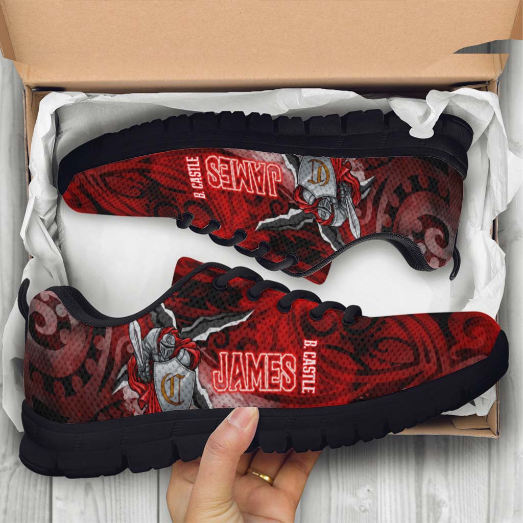 Hawaii Sneakers - James B. Castle High School Polynesian Tribal Pattern