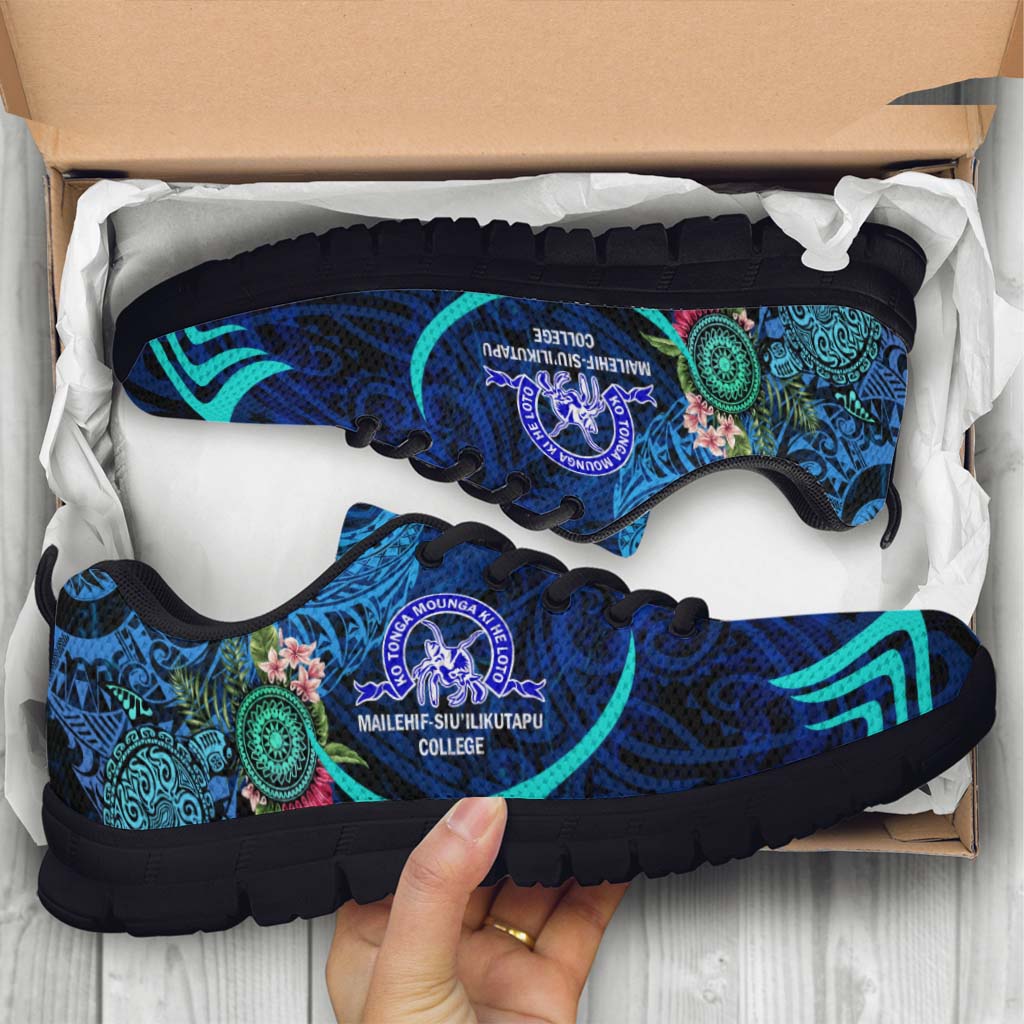 Tonga Sneakers - Mailefihi Siu'ilikutapu College with Polynesian Culture and Flower