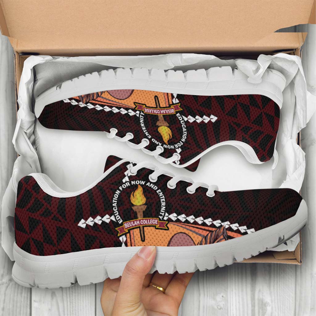 Tonga Sneakers - Beulah College Polynesian Pattern with Flower Tribal