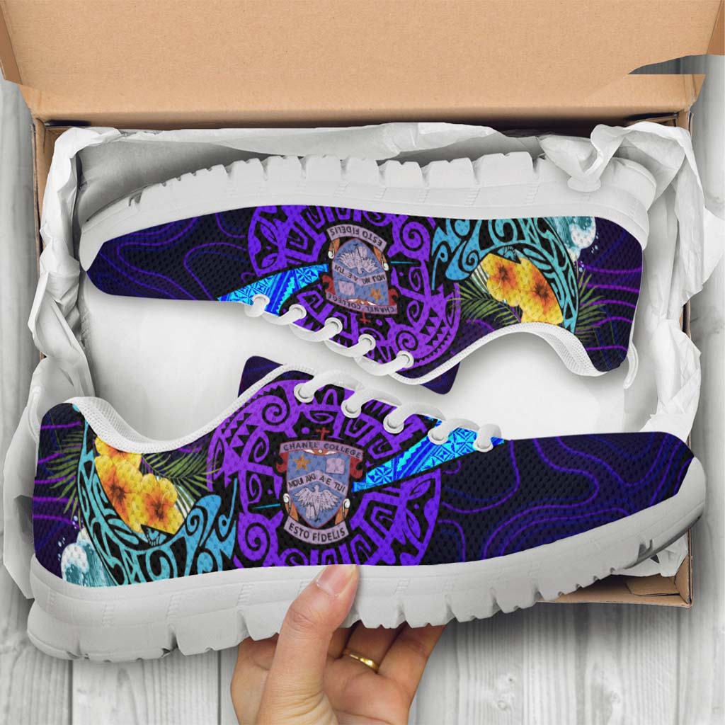 Tonga Sneakers - Chanel College with Polynesian Pattern Style and Flower
