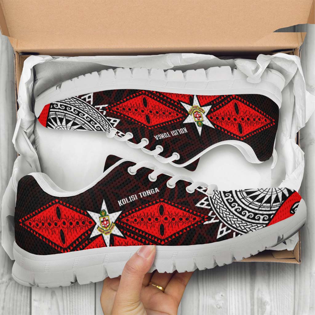 Tonga Sneakers - Kolisi Tonga High School with Tonga Patterns Polynesian Culture