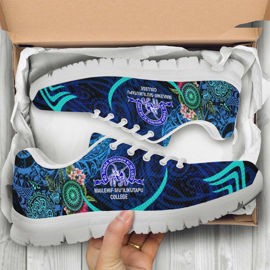 Tonga Sneakers - Mailefihi Siu'ilikutapu College with Polynesian Culture and Flower