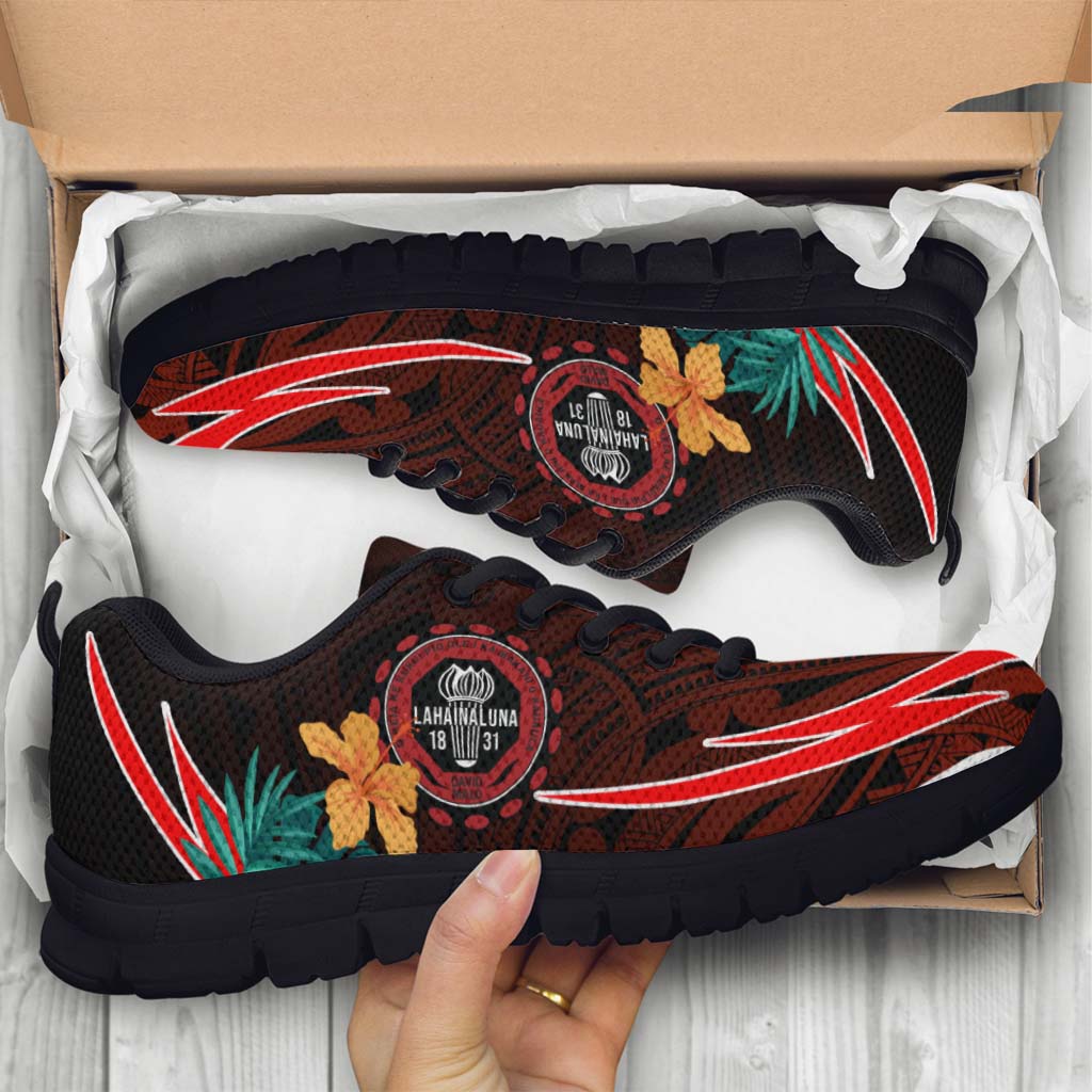 Hawaii Sneakers - Lahainaluna High School Polynesian Tribal Pattern