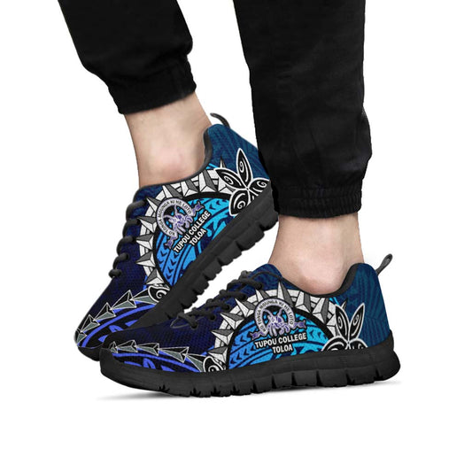 Tonga Sneakers - Tupou College Polynesian Tonga Pattern with Flower