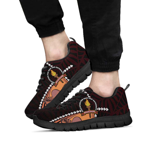 Tonga Sneakers - Beulah College Polynesian Pattern with Flower Tribal