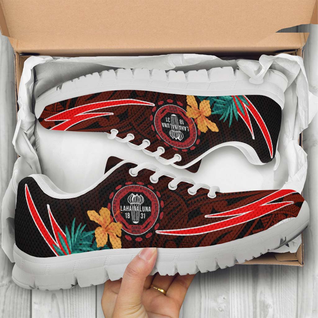 Hawaii Sneakers - Lahainaluna High School Polynesian Tribal Pattern