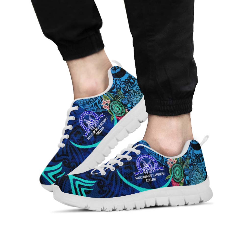 Tonga Sneakers - Mailefihi Siu'ilikutapu College with Polynesian Culture and Flower