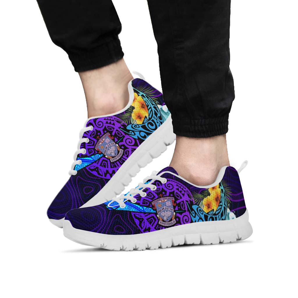 Tonga Sneakers - Chanel College with Polynesian Pattern Style and Flower