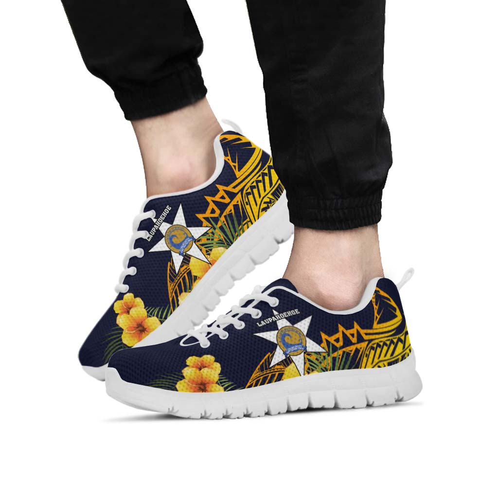 Hawaii Sneakers - Laup��hoehoe Community Public Charter School Polynesian Pattern