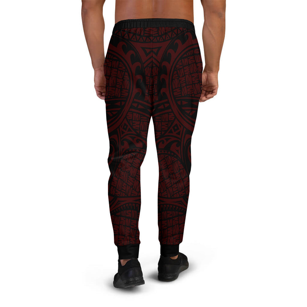 Polynesian Jogger - Full Red Tribal Patterns
