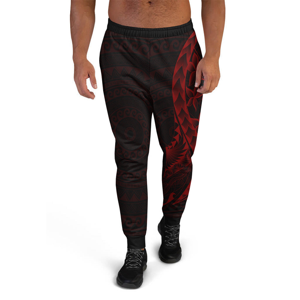 Polynesian Jogger - Red Tribal One Side
