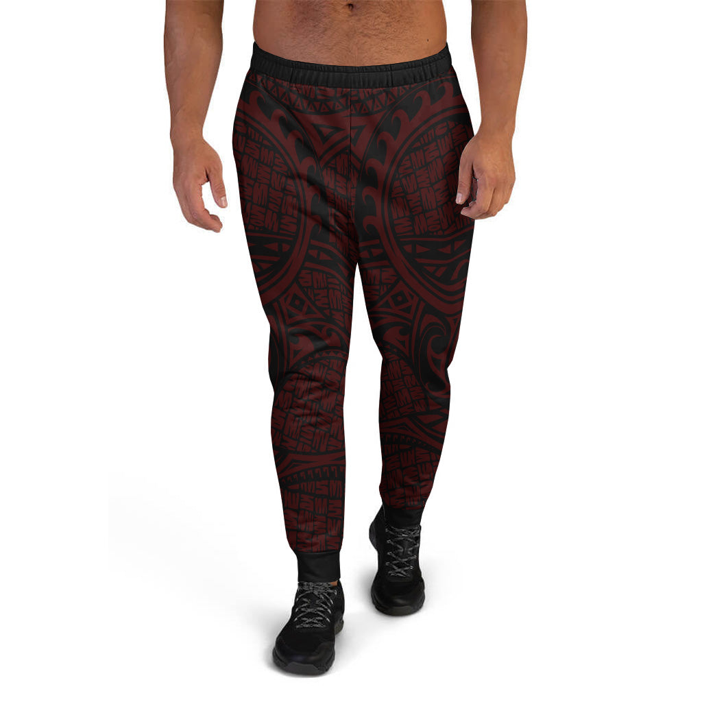 Polynesian Jogger - Full Red Tribal Patterns