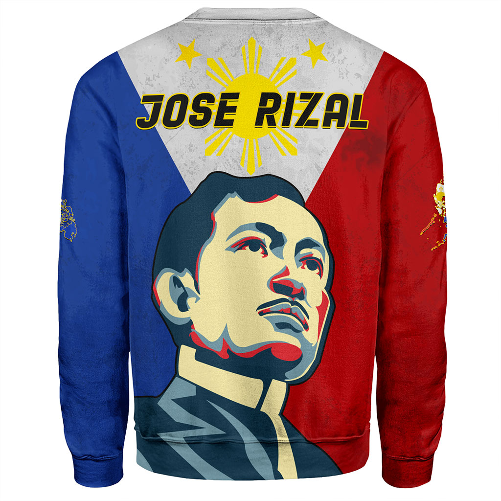 Philippines Filipinos Sweatshirt Jose Rizal Flag Map Country Grunge