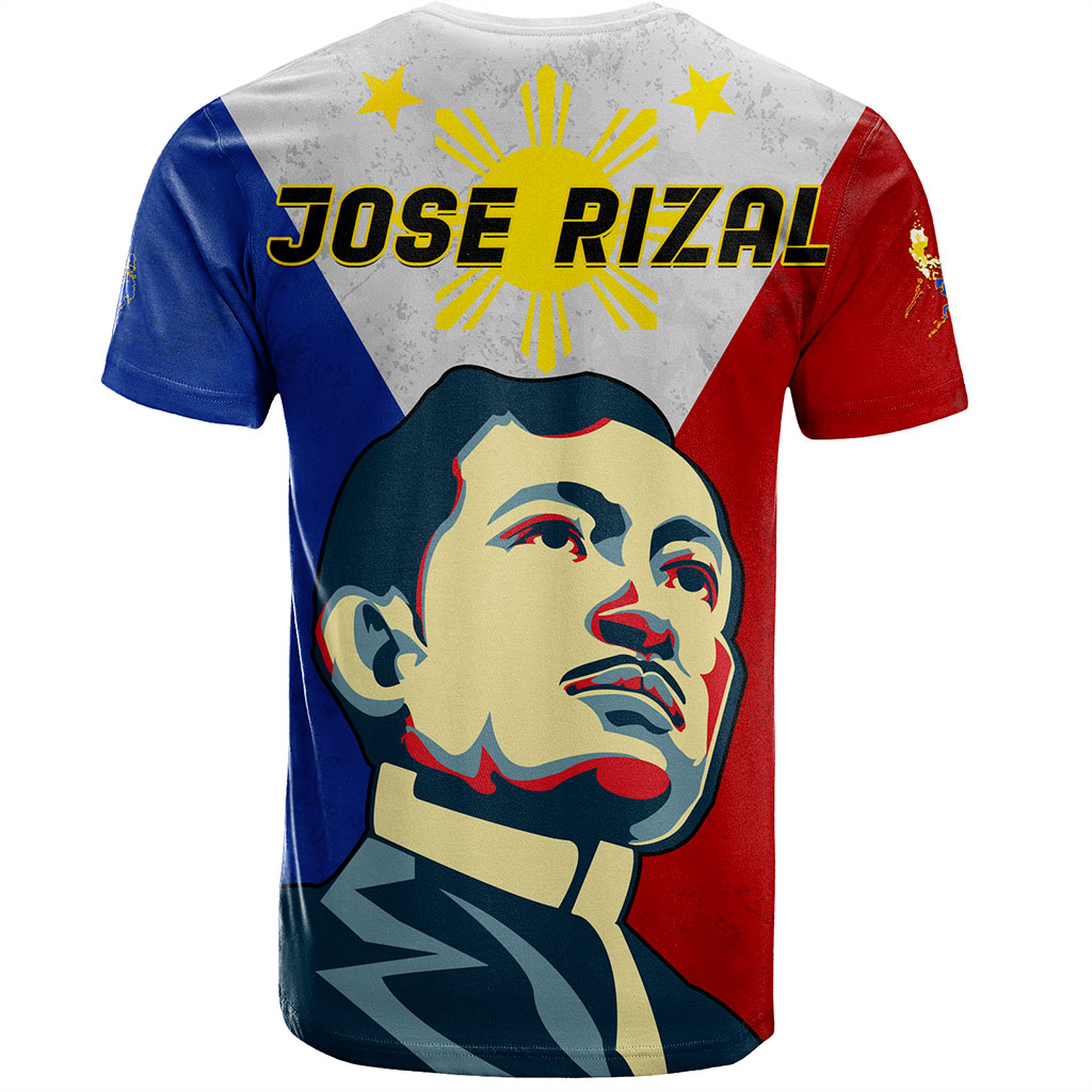 Philippines Filipinos T-Shirt Jose Rizal Flag Map Country Grunge