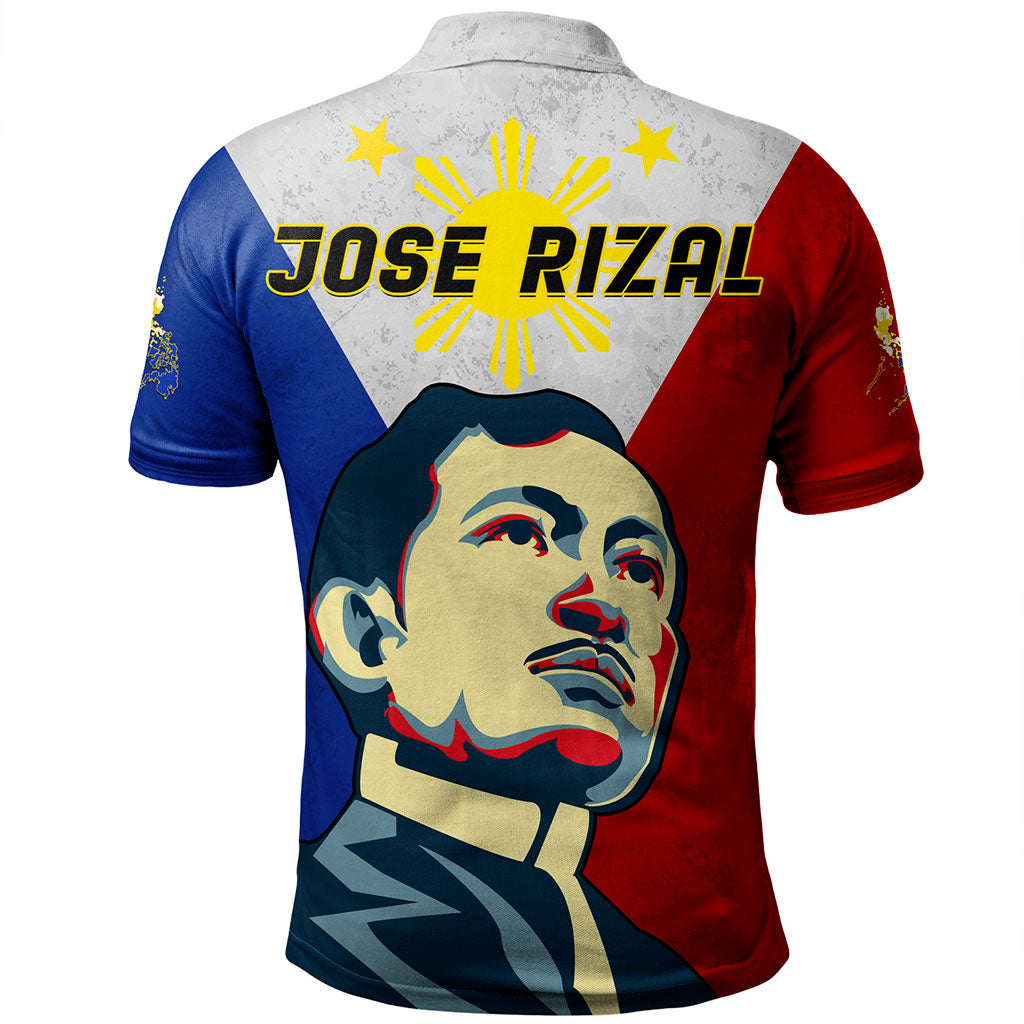 Philippines Filipinos Polo Shirt Jose Rizal Flag Map Country Grunge