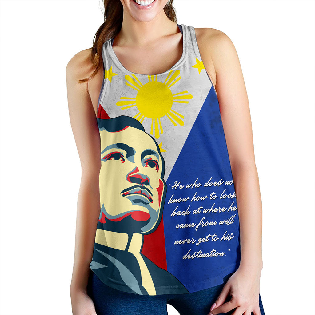 Philippines Filipinos Women Tank Jose Rizal Flag Map Country Grunge